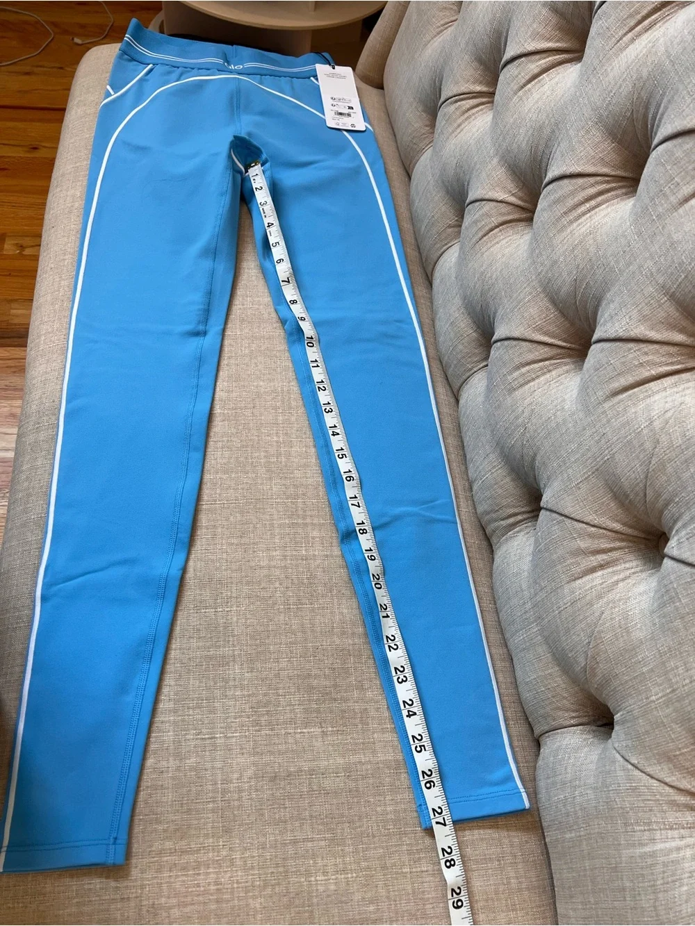 ALO Azure Airbrush High-Waist Heart Throb Legging NWT!! Azure Blue & White